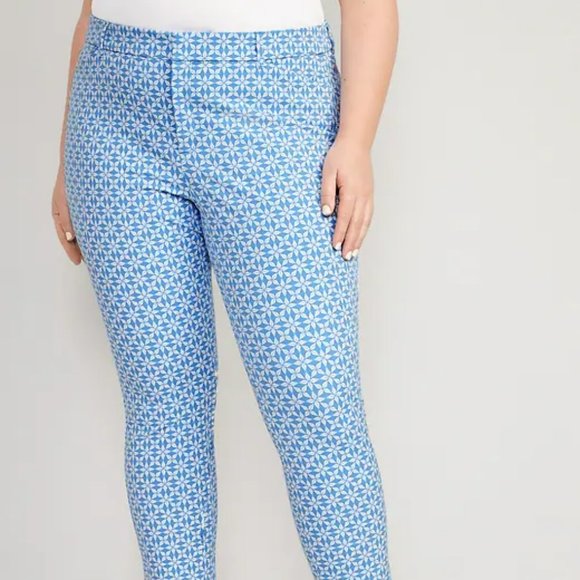 High Waisted Pixie Skinny Ankle Pants Blue Tile - Picture 1 of 9